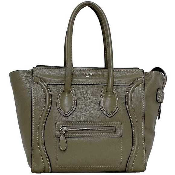 Celine Luggage Micro Bag Leather Beige Tote - Picture 1 of 9